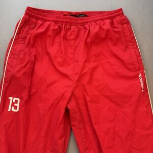 Vtg Diadora Red Nylon Soccer #13 Track Pants Ankle Zip Men's Large